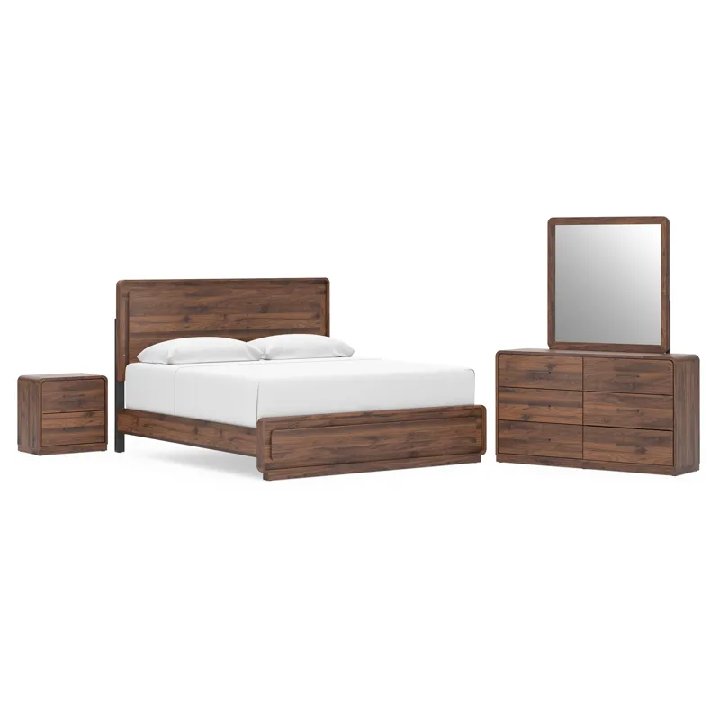 Fortlorn King Panel Bed, Dresser, Mirror and Nightstand