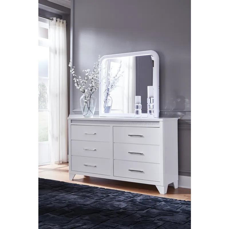 Jarlee King Panel Bed, Dresser, Mirror and Nightstand