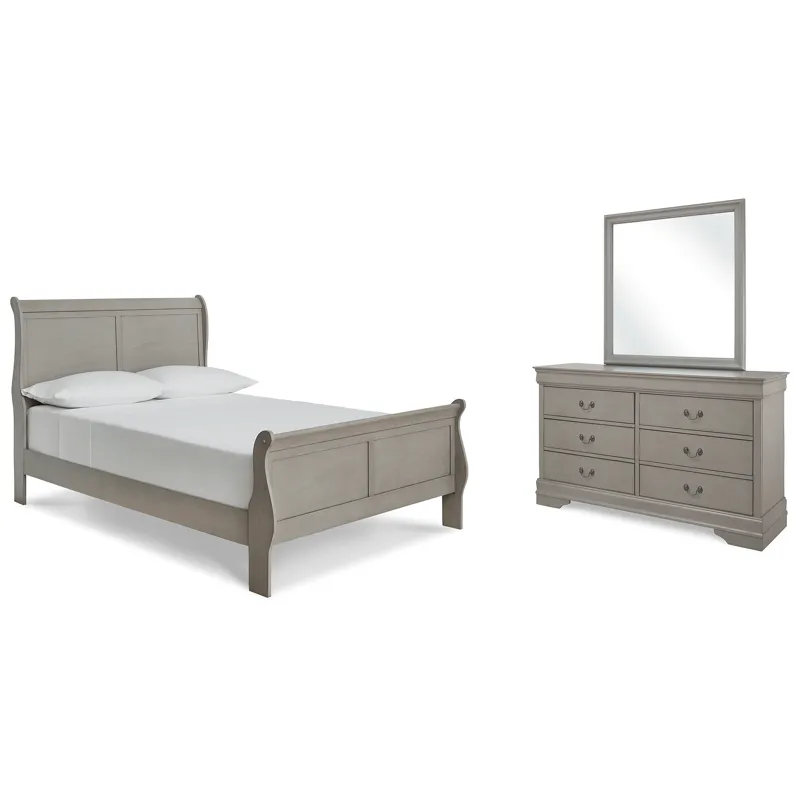 Kordasky Full Sleigh Bed, Dresser and Mirror
