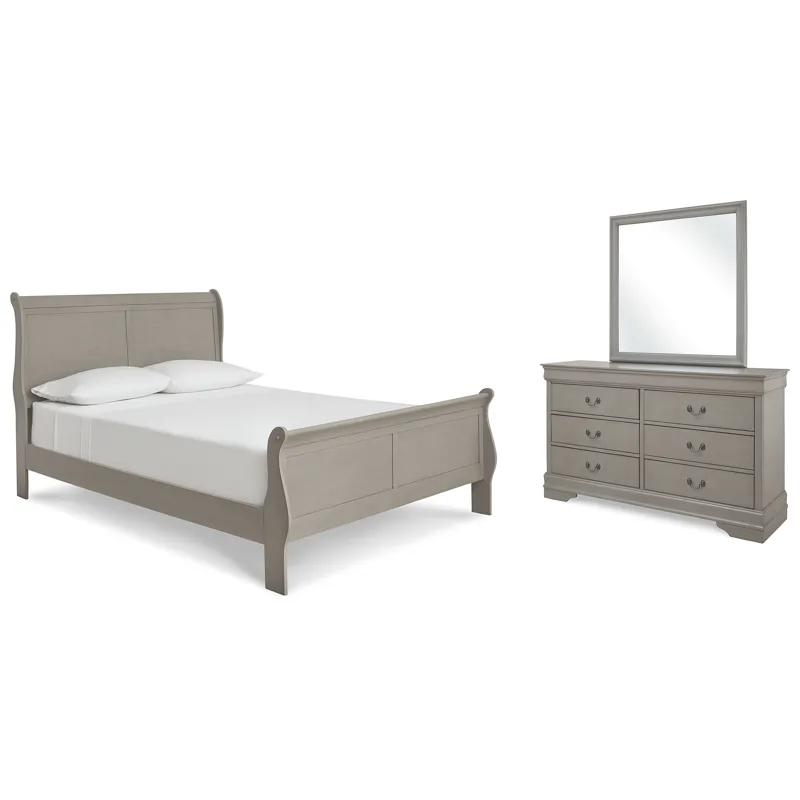 Kordasky Queen Sleigh Bed, Dresser and Mirror