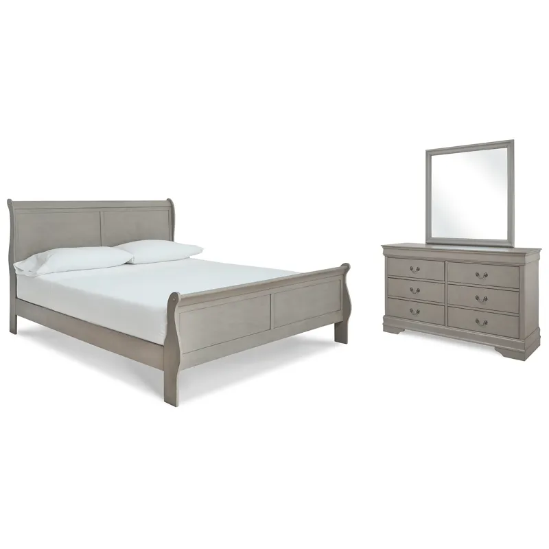 Kordasky California King Sleigh Bed, Dresser and Mirror
