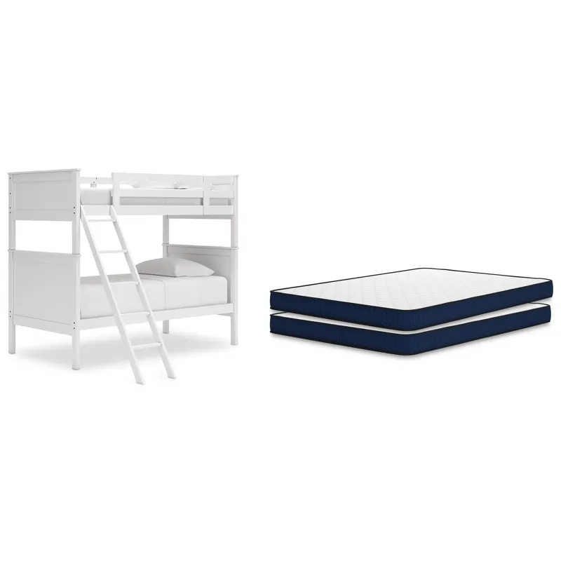Nextonfort Twin over Twin Bunk Bed and 2 Twin Mattresses