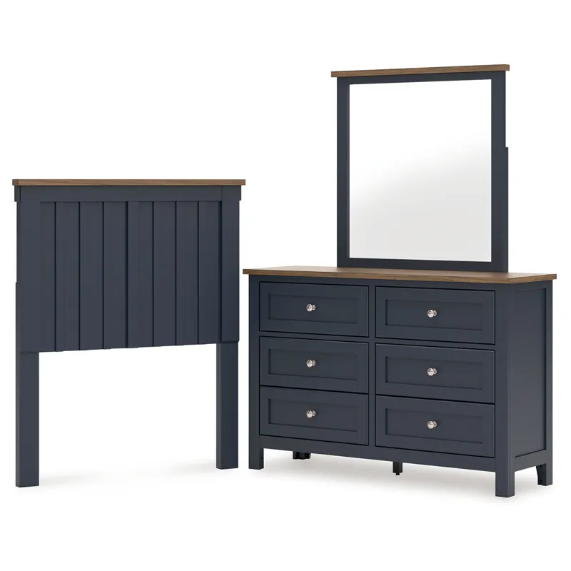 Landocken Twin Panel Headboard, Dresser and Mirror