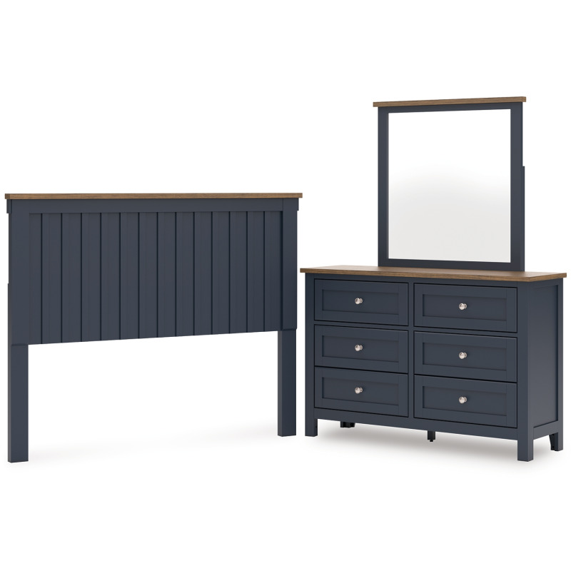 Landocken Queen Panel Headboard, Dresser and Mirror B414B12 by