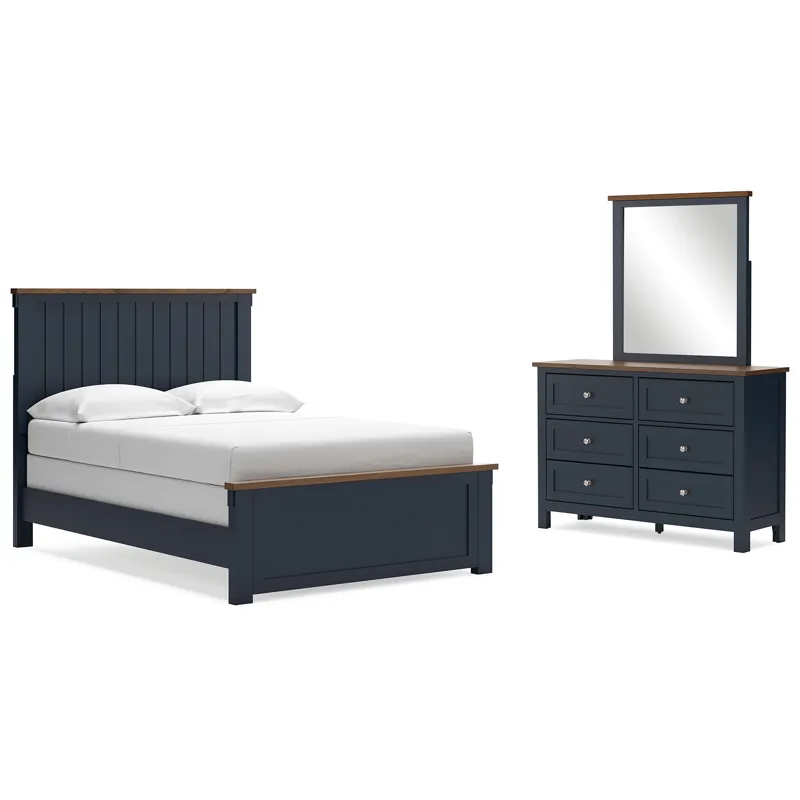 Landocken Full Panel Bed, Dresser and Mirror