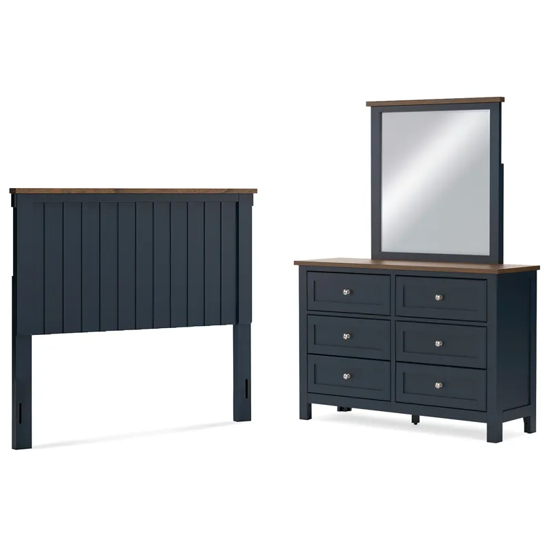 Landocken Full Panel Headboard, Dresser and Mirror