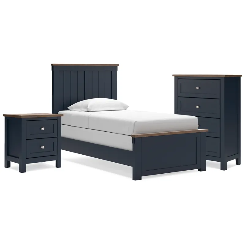 Landocken Twin Panel Bed, Chest and Nightstand