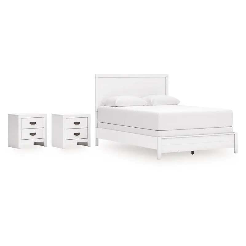 Binterglen Queen Panel Bed and 2 Nightstands