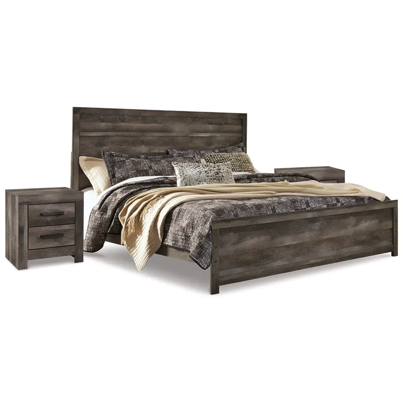 Wynnlow King Panel Bed and 2 Nightstands