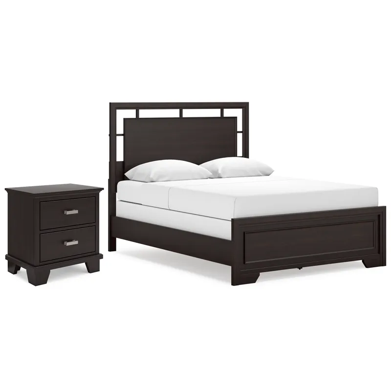 Covetown Queen Panel Bed and Nightstand