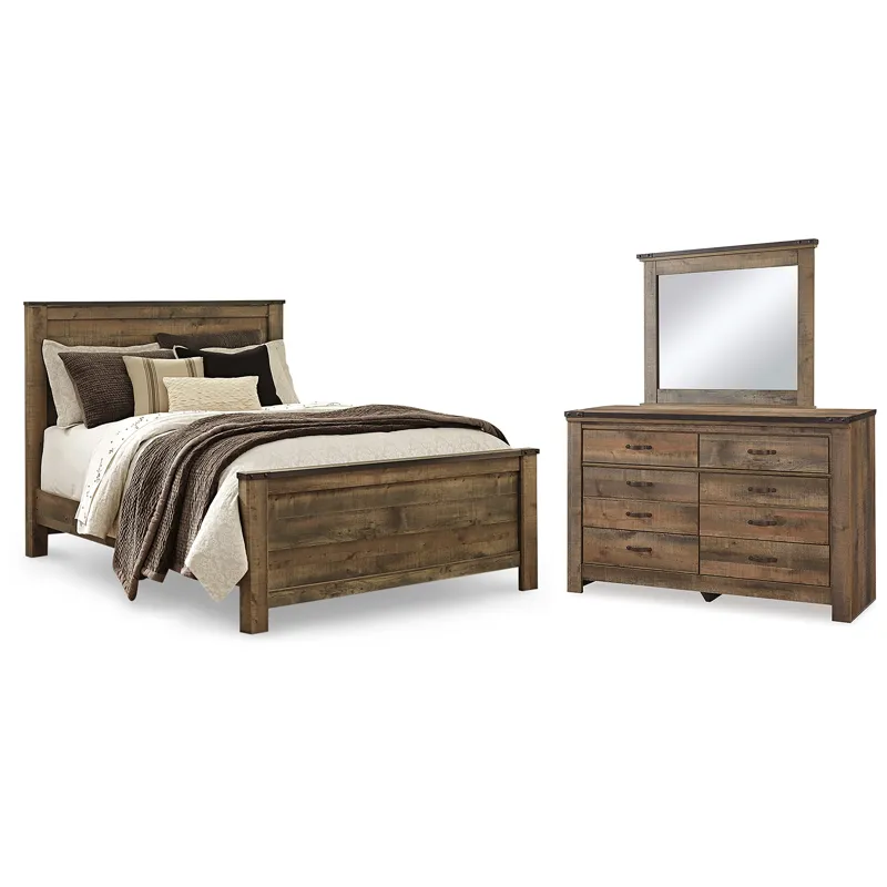 Trinell Queen Panel Bed, Dresser and Mirror