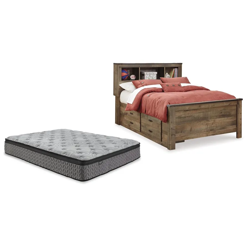 Trinell Full Bookcase Bed with Mattress