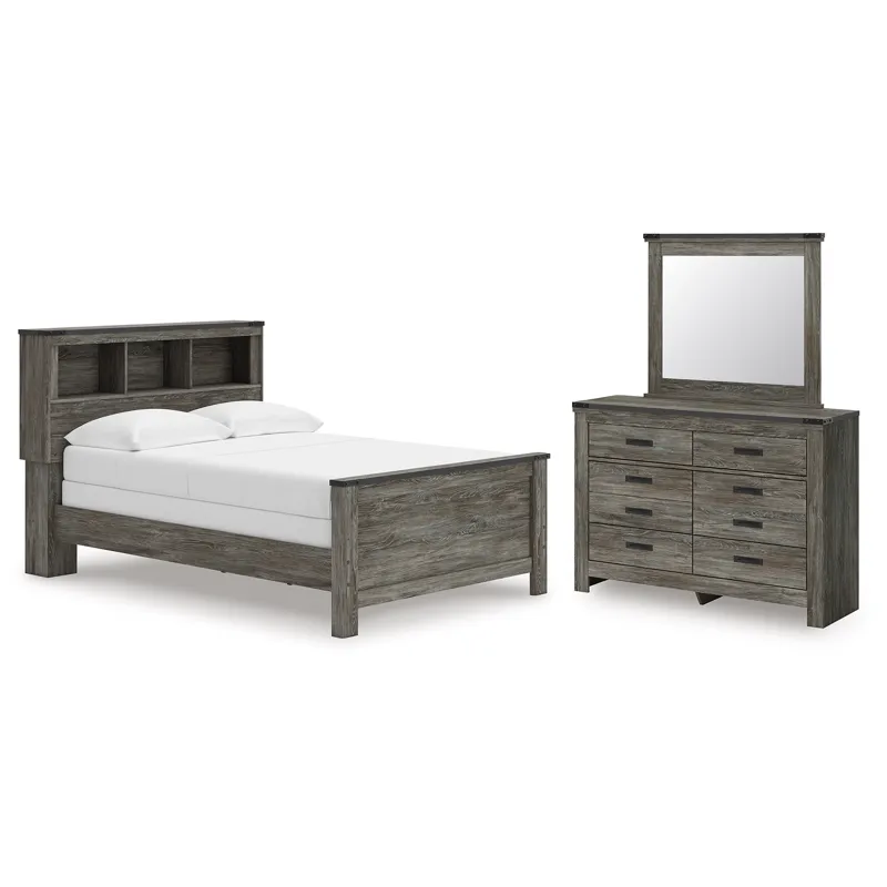 Frandern Full Bookcase Bed, Dresser and Mirror