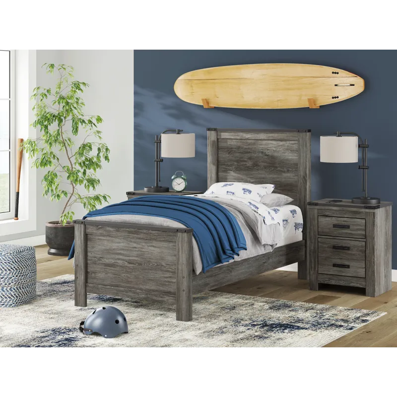 Frandern Twin Panel Bed, Dresser and Mirror