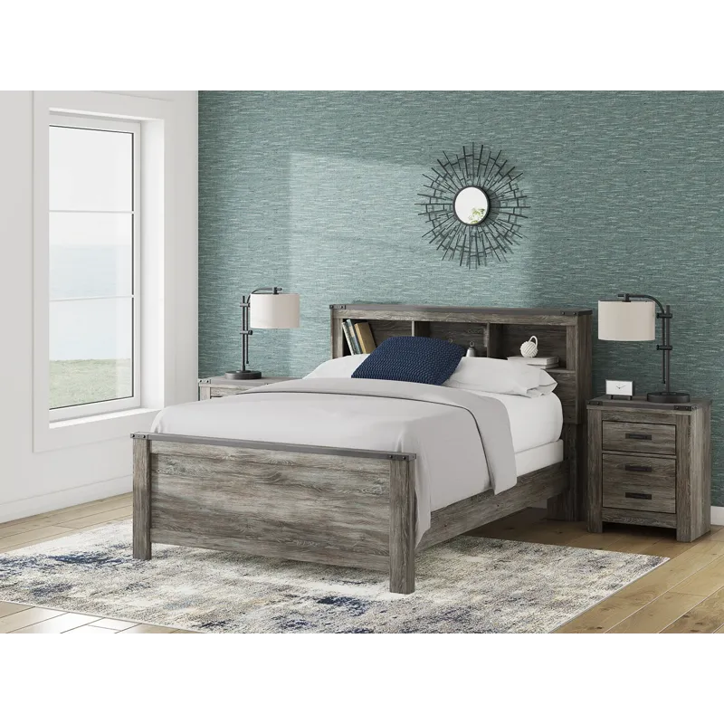 Frandern Queen Bookcase Bed, Dresser and Mirror