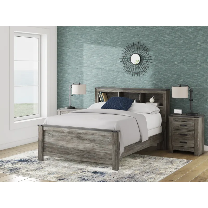 Frandern Queen Bookcase Bed, Dresser and Mirror