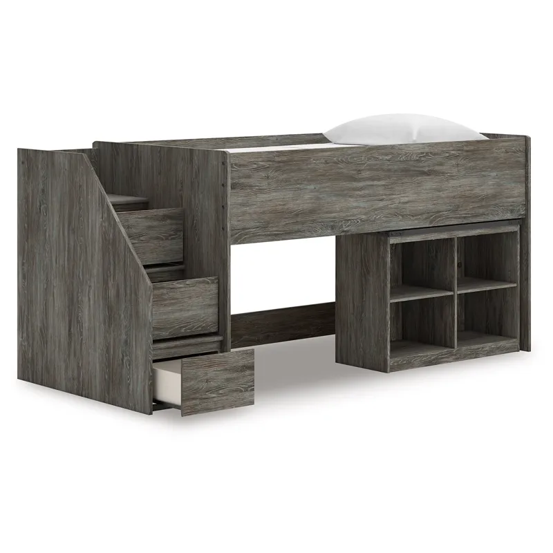 Frandern Twin Loft  Bed with Bookcase Storage