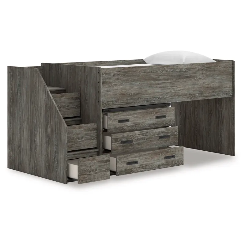 Frandern Twin Loft Bed with Drawer Storage