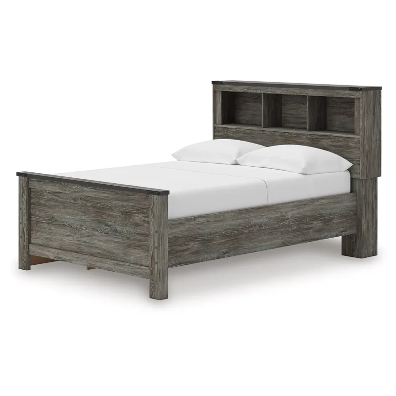 Frandern Full Bookcase Panel Bed with Storage