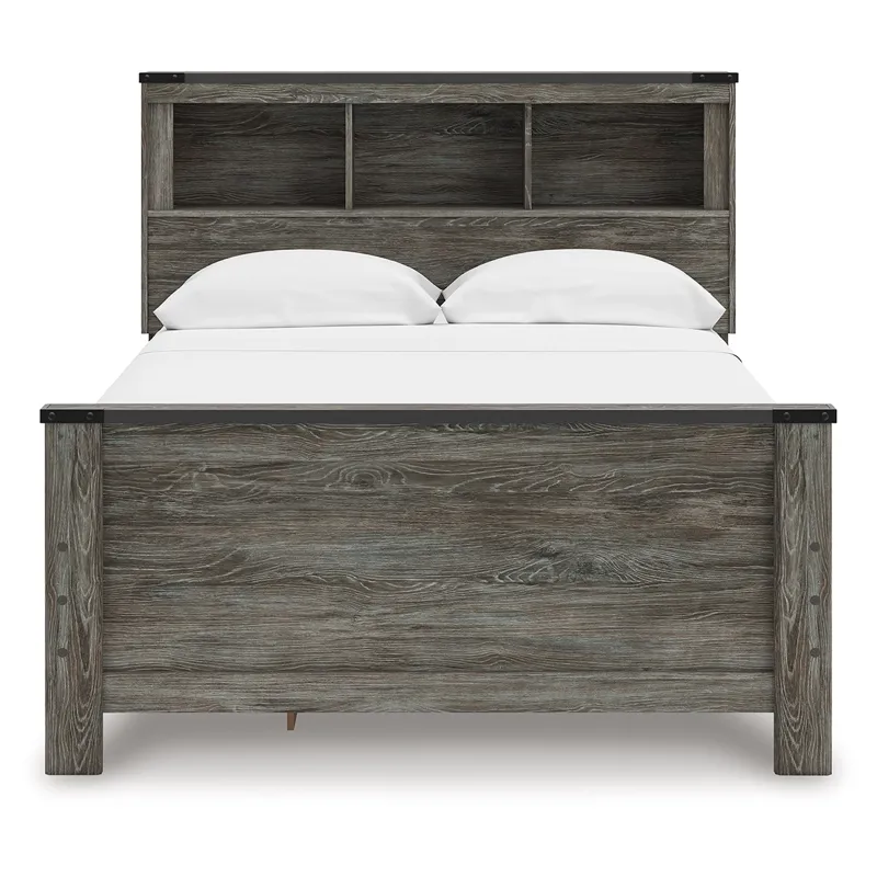 Frandern Full Bookcase Panel Bed with Storage