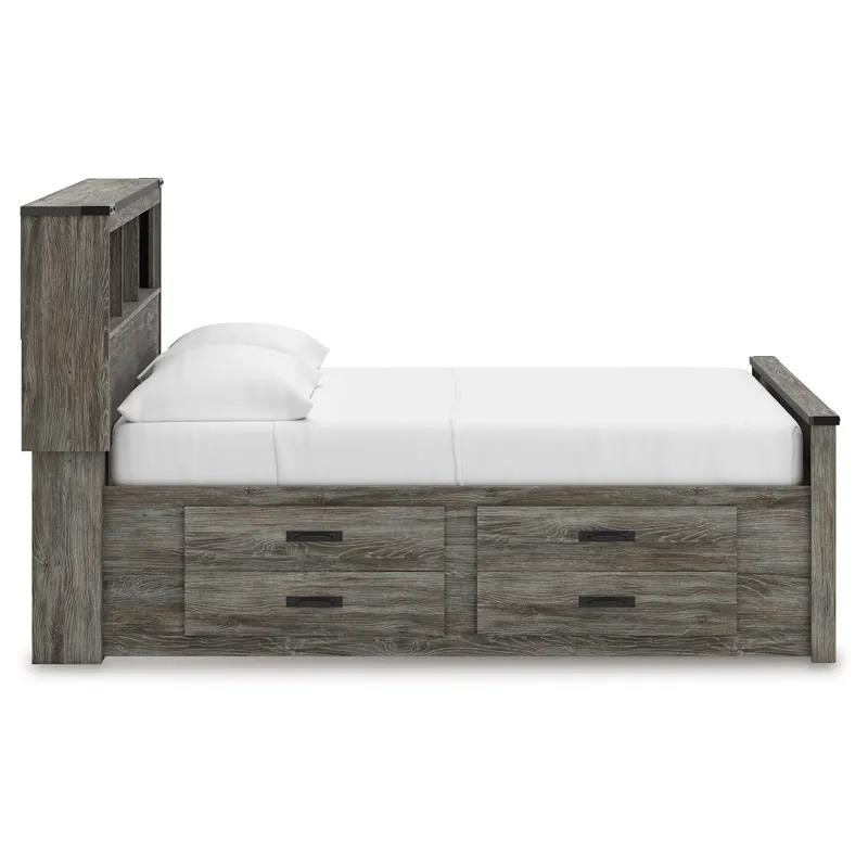 Frandern Full Bookcase Panel Bed with Storage