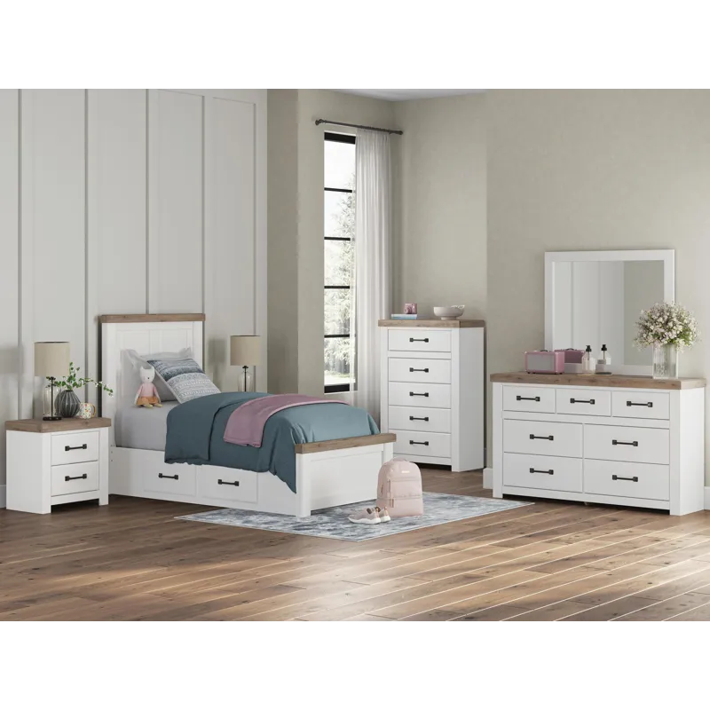Savonport Twin Panel Bed with Storage