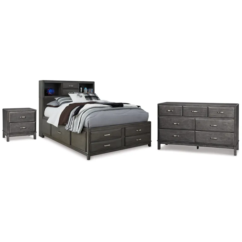 Caitbrook Full Storage Bed, Dresser and Nightstand