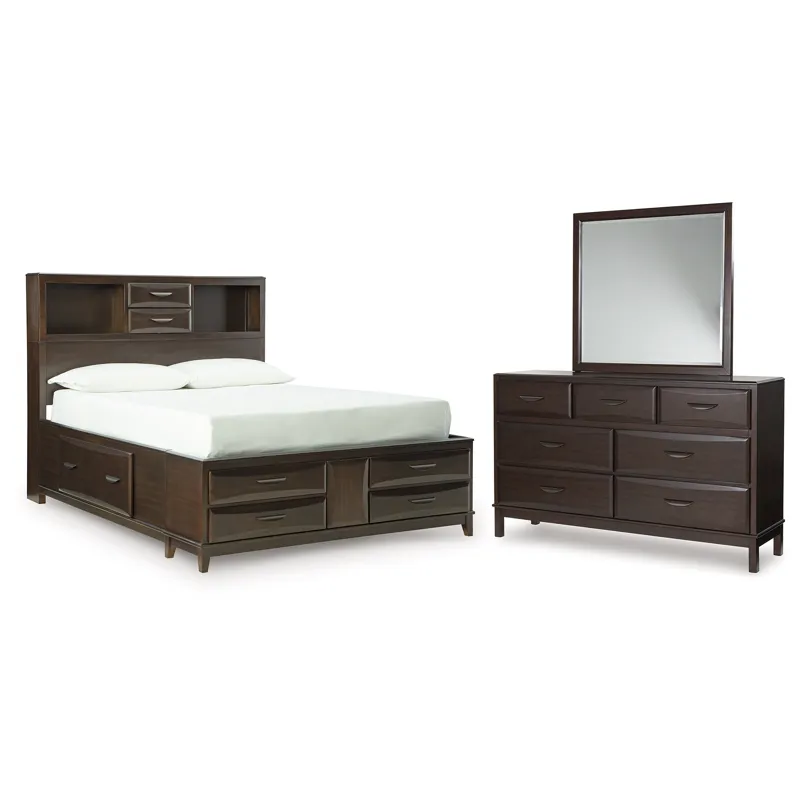 Vanmore Queen Storage Bed, Dresser and Mirror