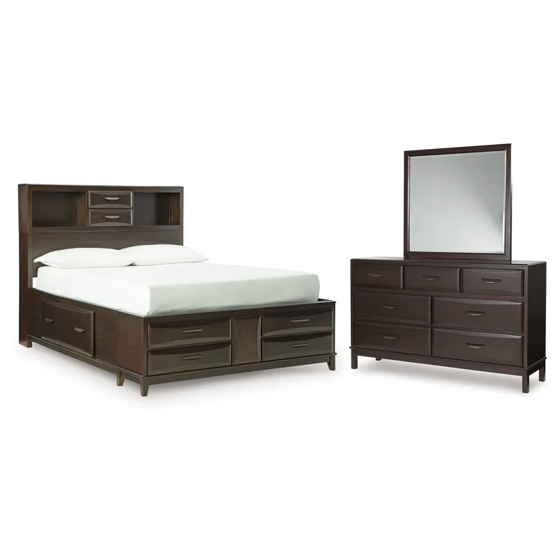 Vanmore Full Storage Bed, Dresser and Mirror