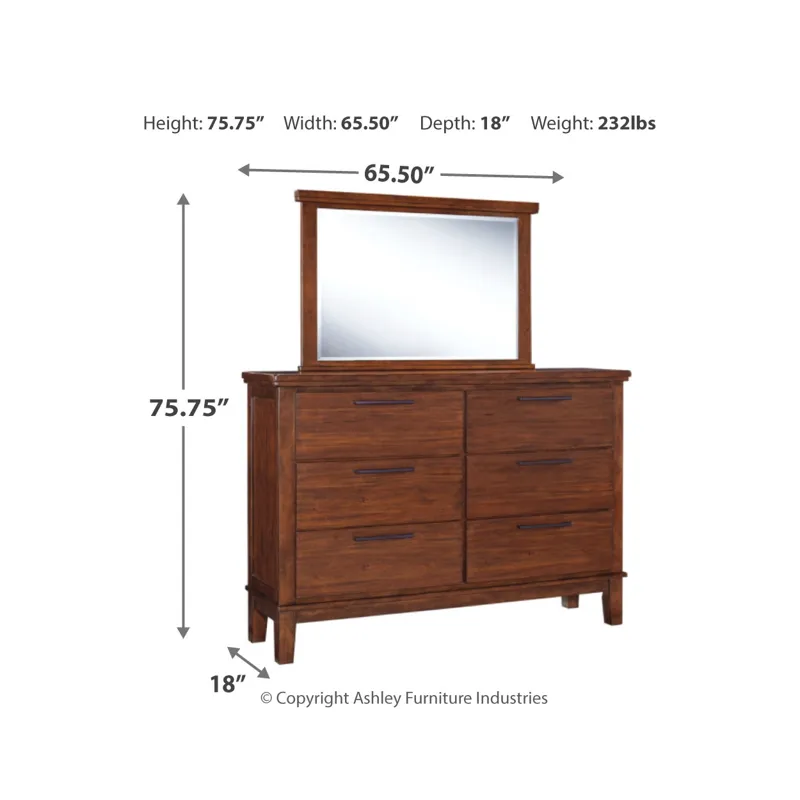 Ralene Queen Upholstered Storage Bed with Mirrored Dresser