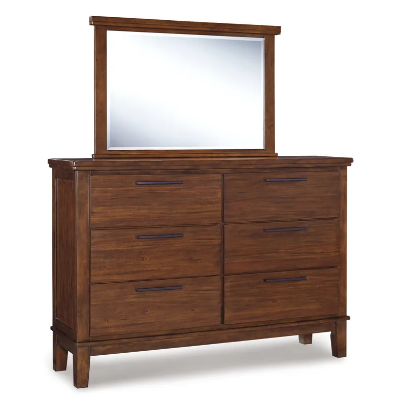 Ralene Queen Upholstered Storage Bed with Mirrored Dresser