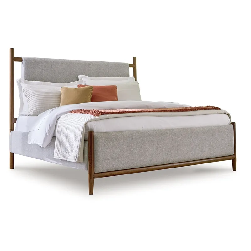 Lyncott Queen Upholstered Bed, Dresser, Mirror and 2 Nightstands