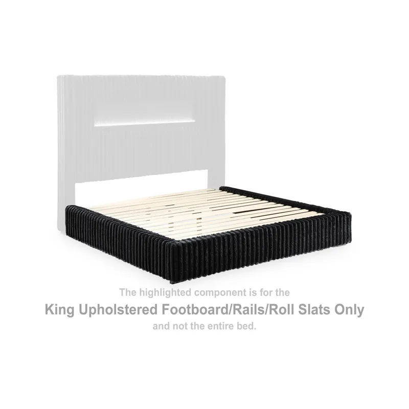Tayleena King Upholstered Footboard/Rails/Roll Slats