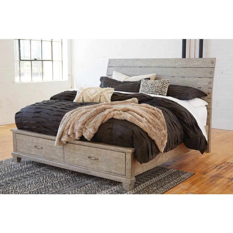 Naydell Queen Panel Bed with 2 Storage Drawers