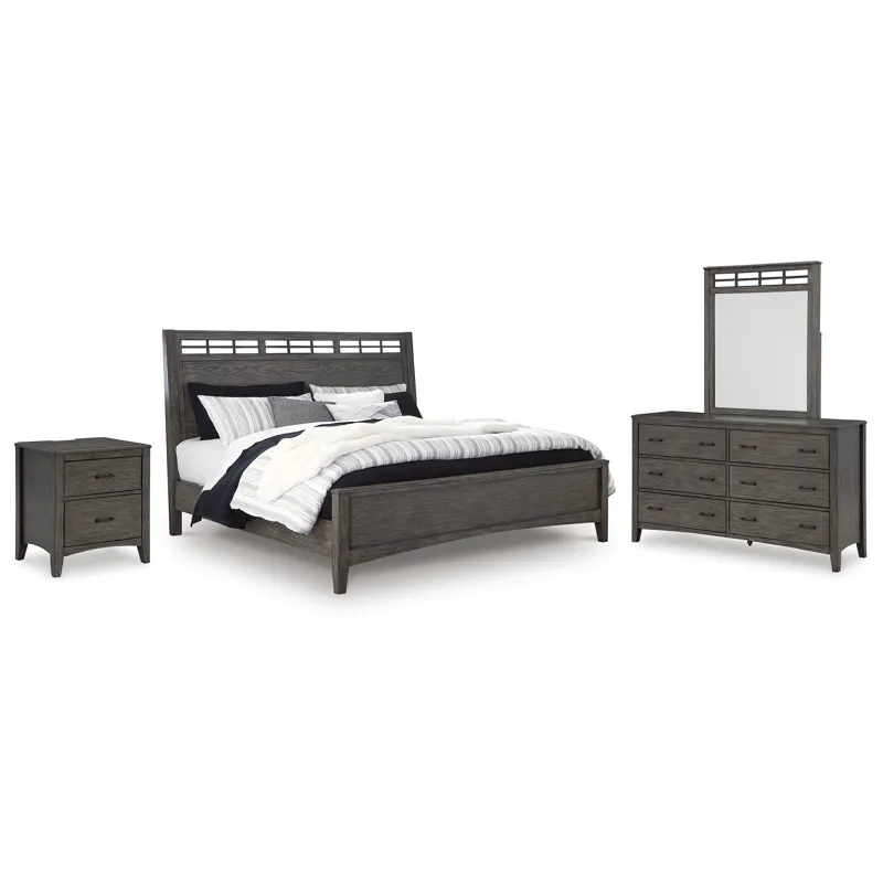 Montillan Queen Panel Bed, Dresser, Mirror and Nightstand