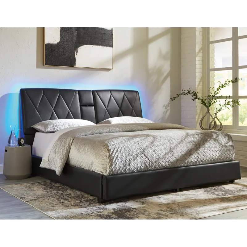 Beckilore King Upholstered Storage Bed