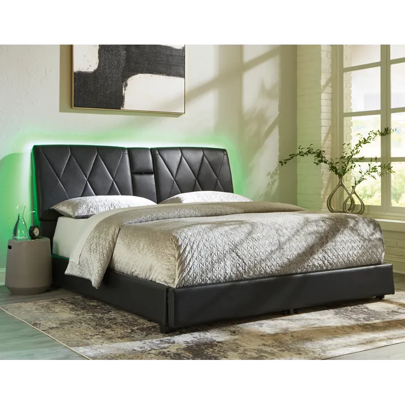 Beckilore King Upholstered Storage Bed