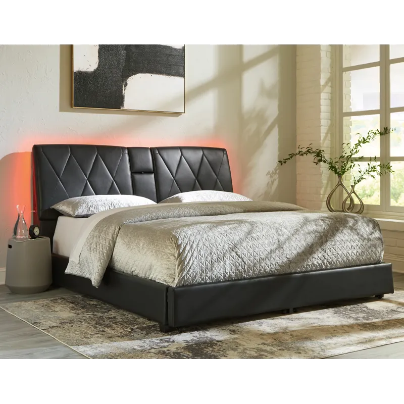 Beckilore King Upholstered Storage Bed