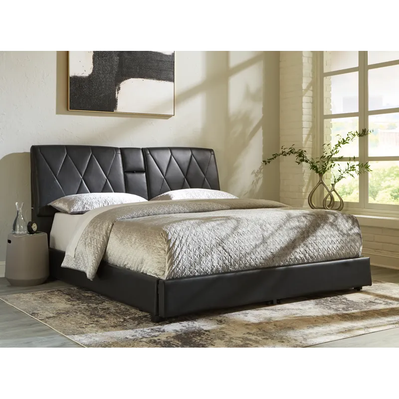 Beckilore King Upholstered Storage Bed