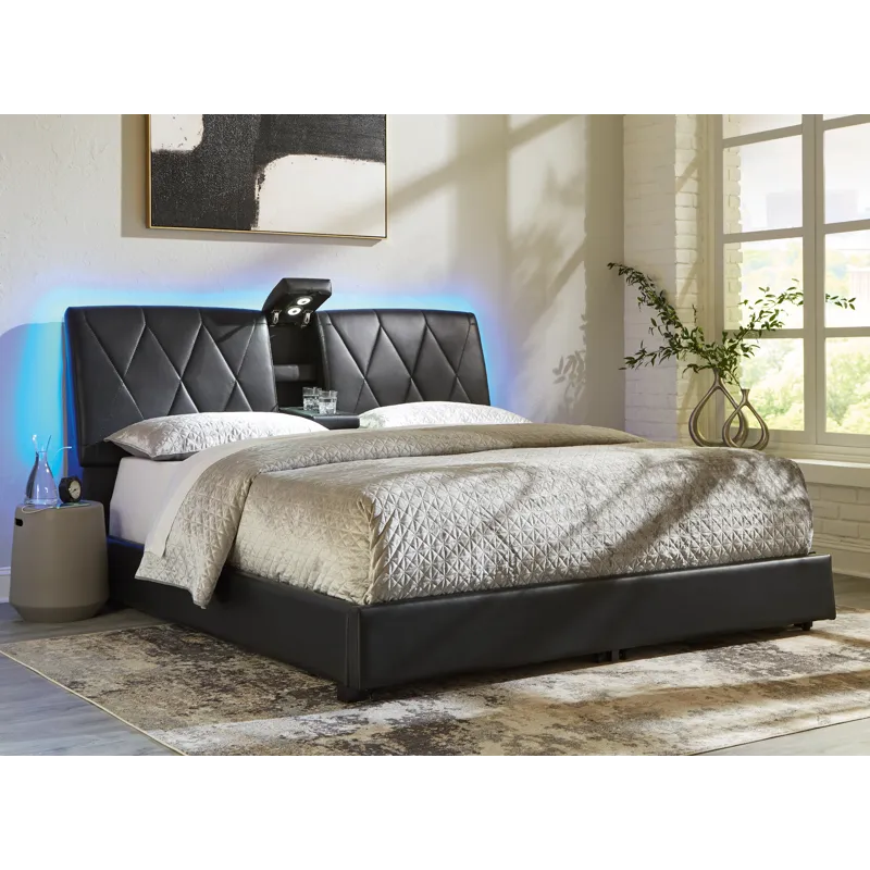 Beckilore King Upholstered Storage Bed