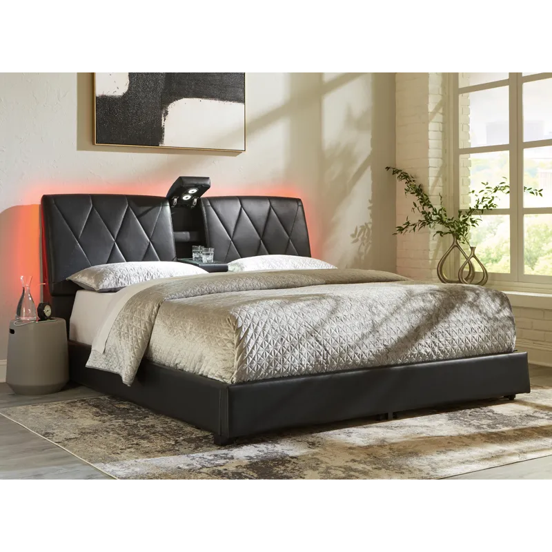 Beckilore King Upholstered Storage Bed