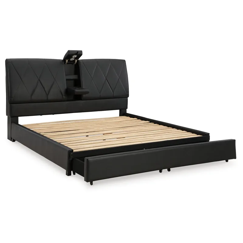 Beckilore King Upholstered Storage Bed