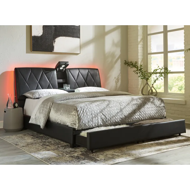 Beckilore King Upholstered Storage Bed