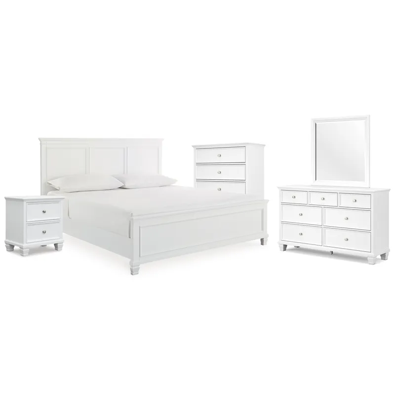 Fortman King Panel Bed, Dresser, Mirror, Chest and Nightstand