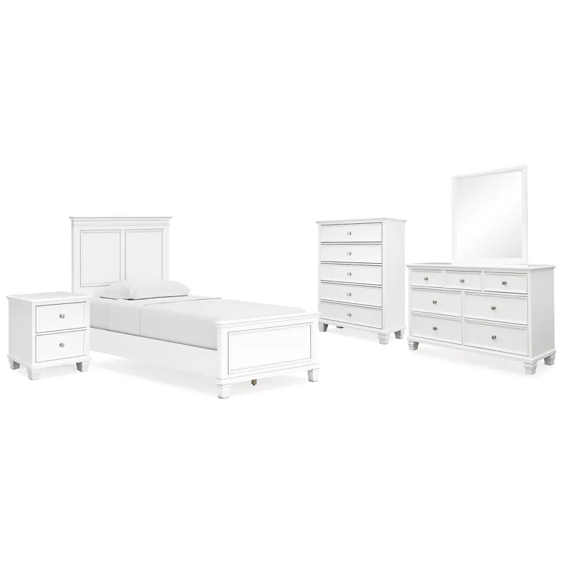 Fortman Twin Panel Bed, Dresser, Chest and Nightstand