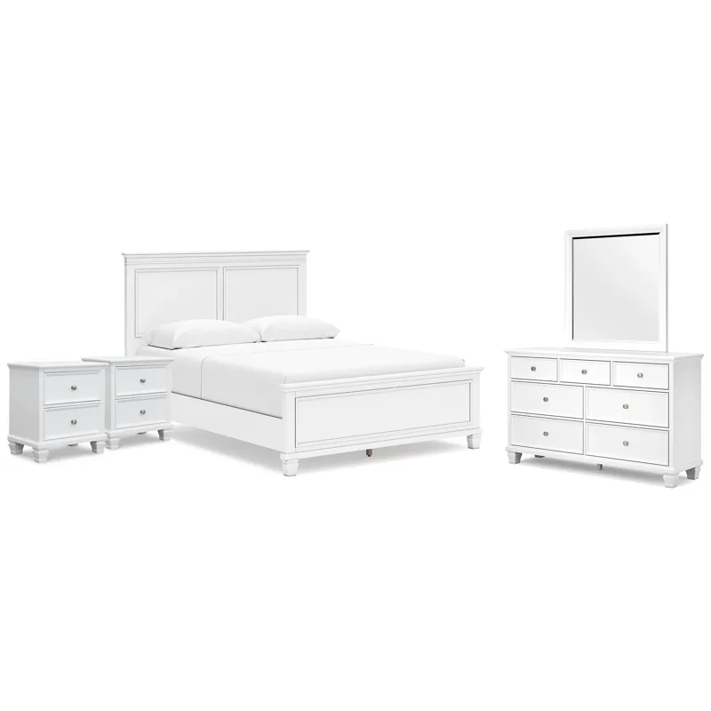 Fortman Queen Panel Bed, Dresser, Mirror and 2 Nightstands