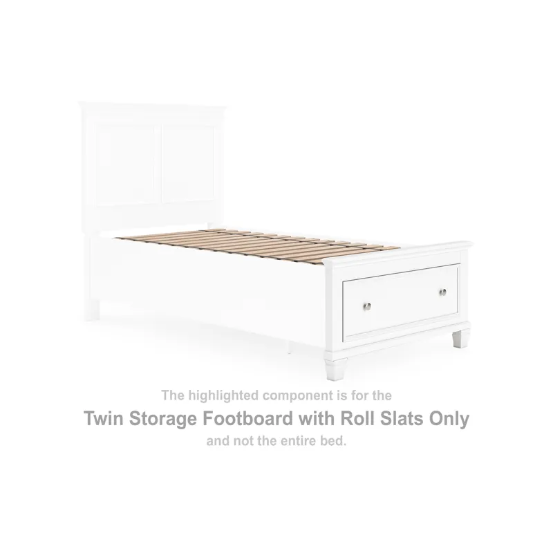 Fortman Twin Storage Footboard with Roll Slats