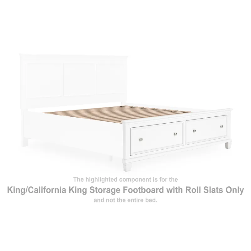 Fortman King/California King Storage Footboard with Roll Slats