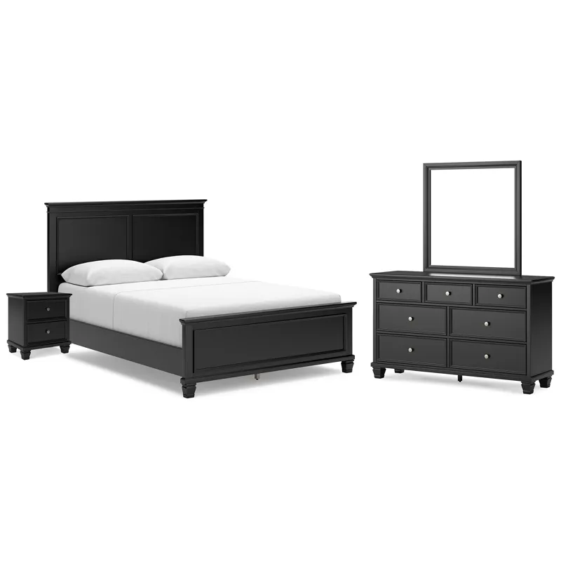 Lanolee Queen Panel Bed, Dresser, Mirror and Nightstand