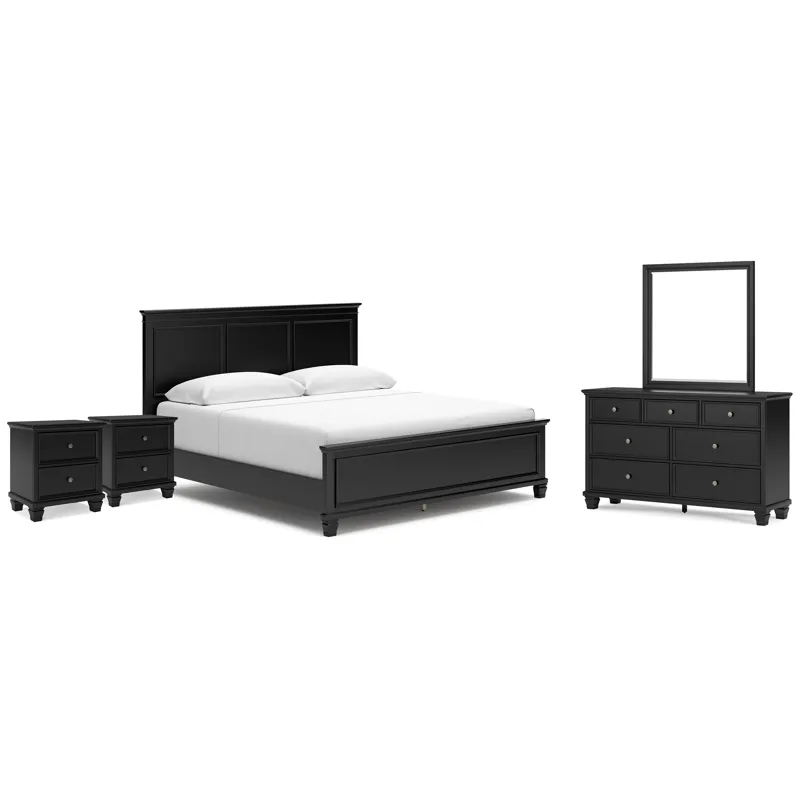 Lanolee King Panel Bed, Dresser, Mirror and 2 Nightstands